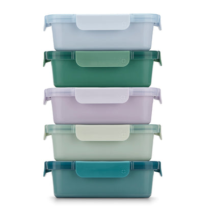 Color Lock®  Ceramic Coated Glass Food Storage, Set of 5